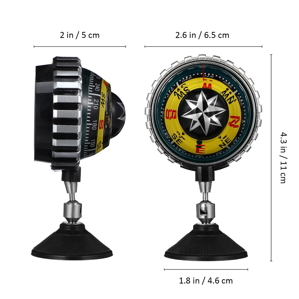 Compact Car & Boat Dashboard Compass with Suction Mount