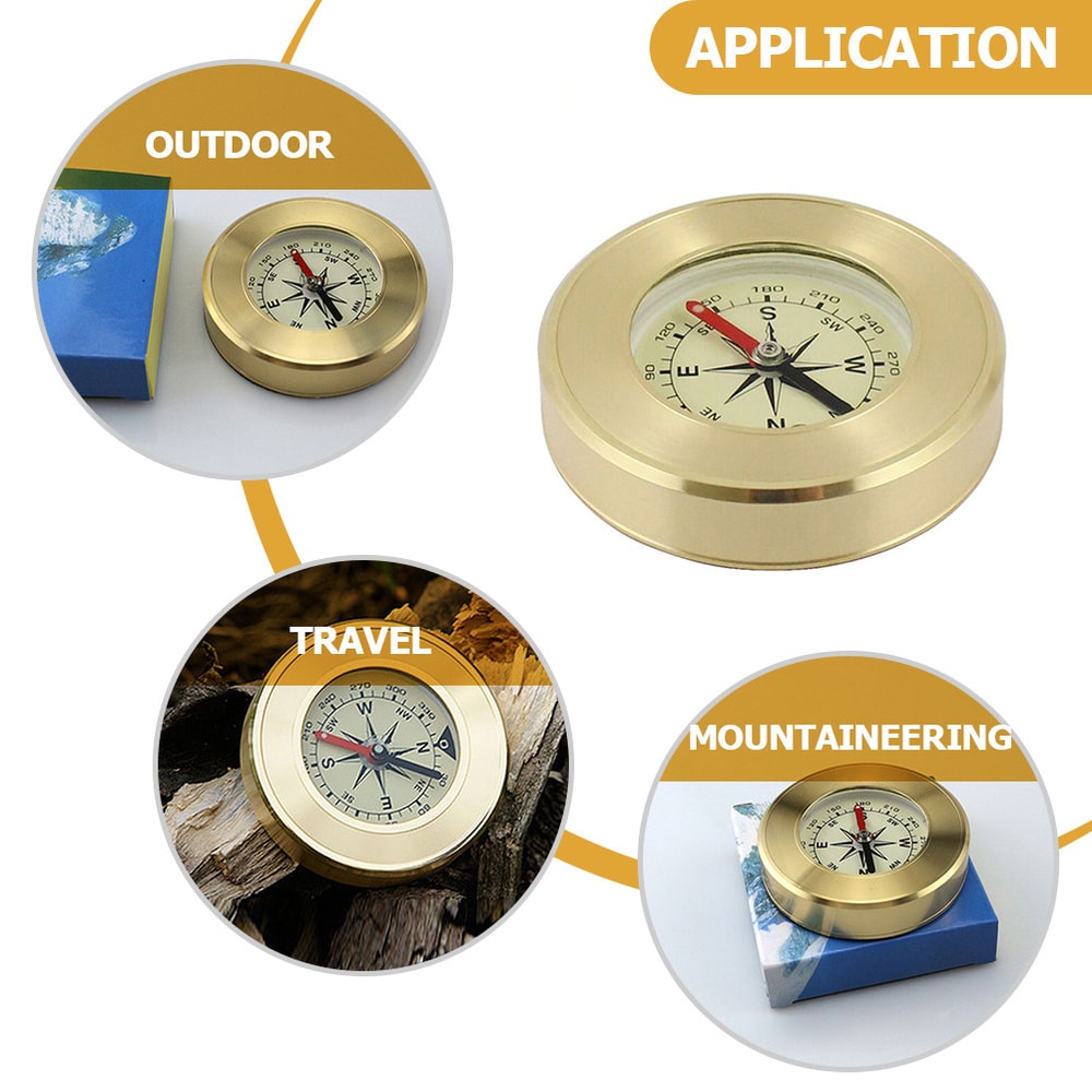 Vintage Pocket Direction Finder Solid Brass Nautical Compass for Outdoor Adventure