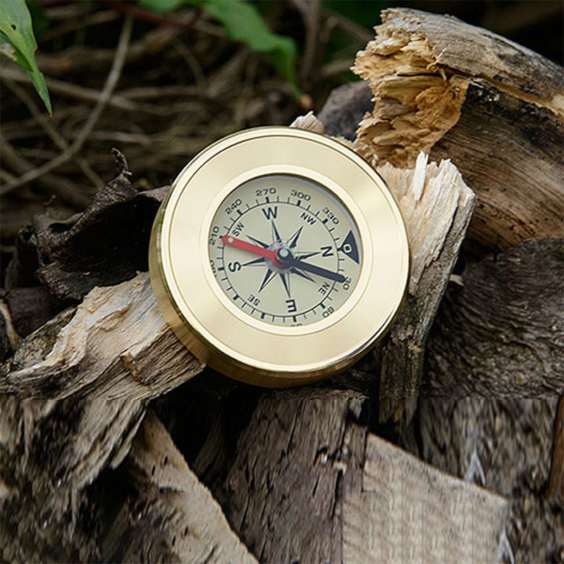 Vintage Pocket Direction Finder Solid Brass Nautical Compass for Outdoor Adventure