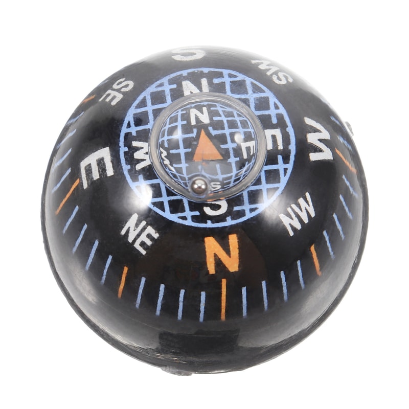 Black Mini Car Dashboard Compass Outdoor Navigation for Motorcycle & Hiking