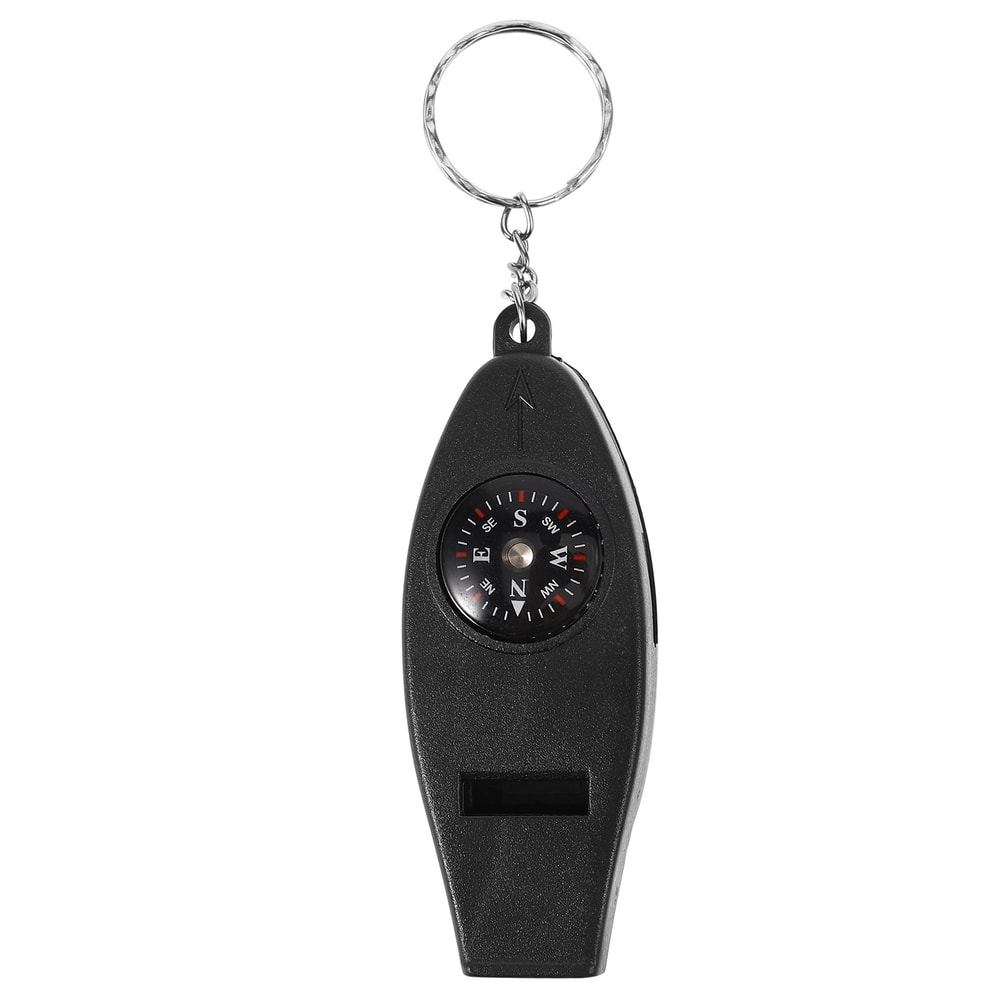 All in One Survival Keychain Compass, Whistle & Thermometer