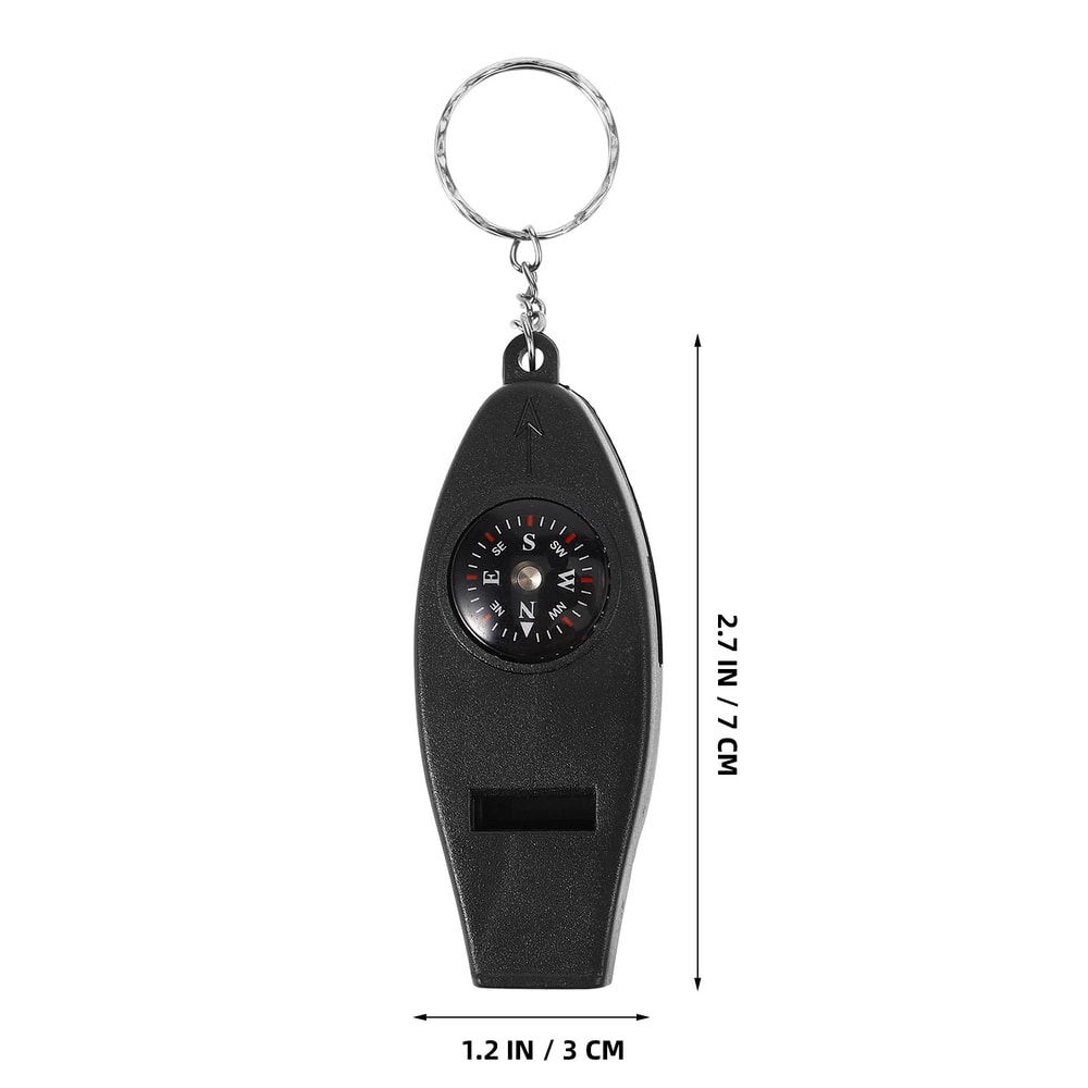 All in One Survival Keychain Compass, Whistle & Thermometer