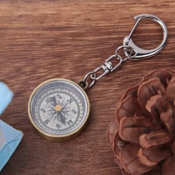 vintage outdoor pocket compass keychain compact navigation tool set