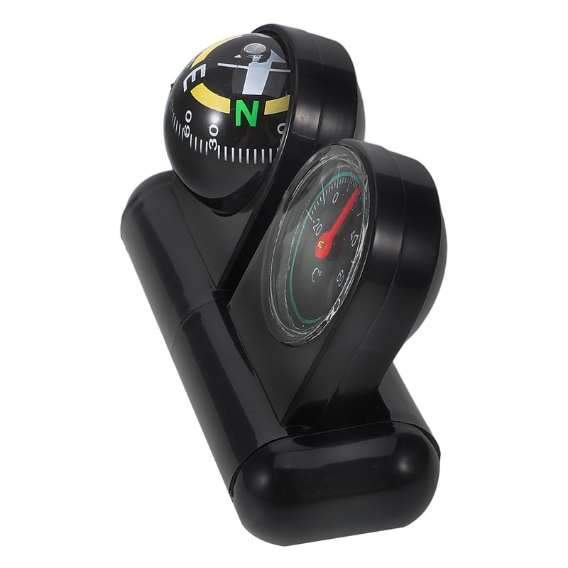Premium Car Dashboard Compass Thermometer Navigation Ball Gauge 0