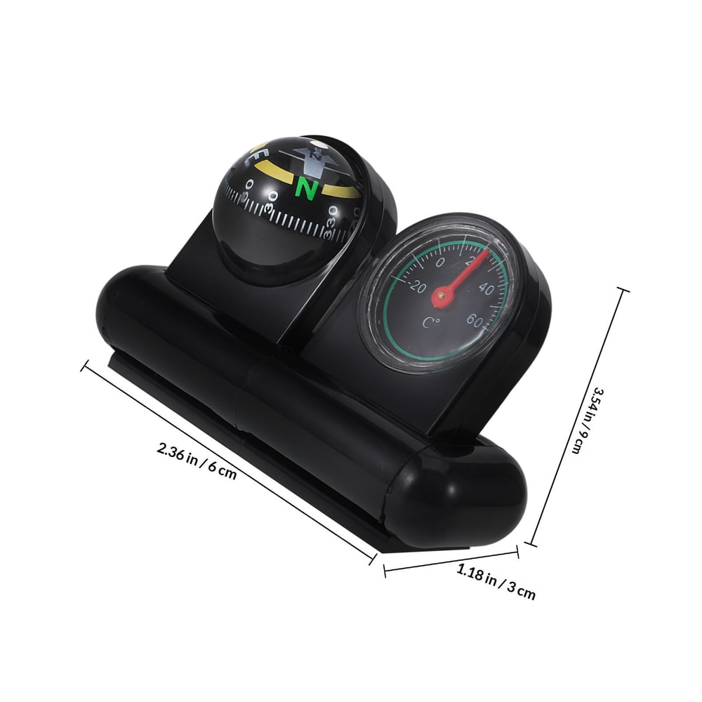 Premium Car Dashboard Compass Thermometer Navigation Ball Gauge 1