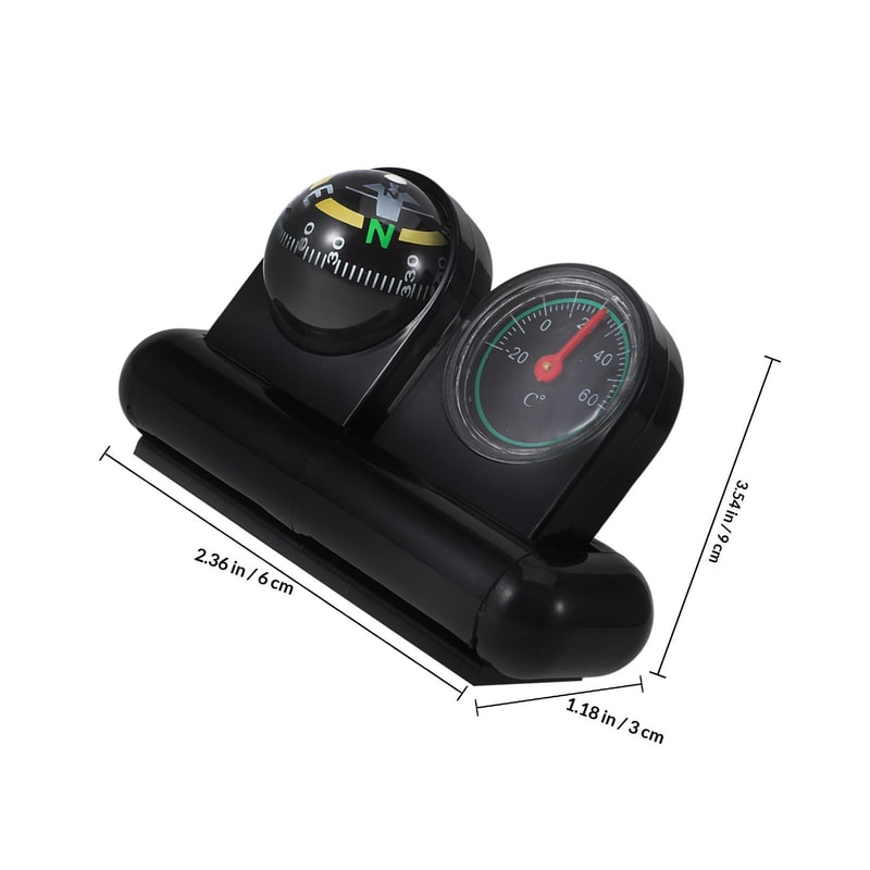Premium Car Dashboard Compass Thermometer Navigation Ball Gauge 1
