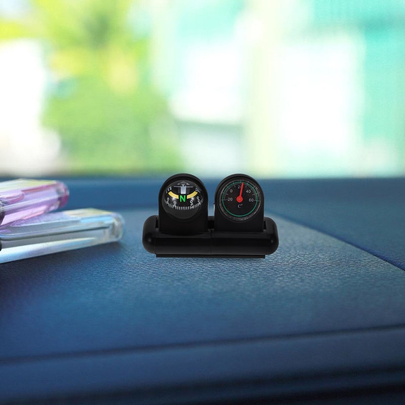 Premium Car Dashboard Compass Thermometer Navigation Ball Gauge 4