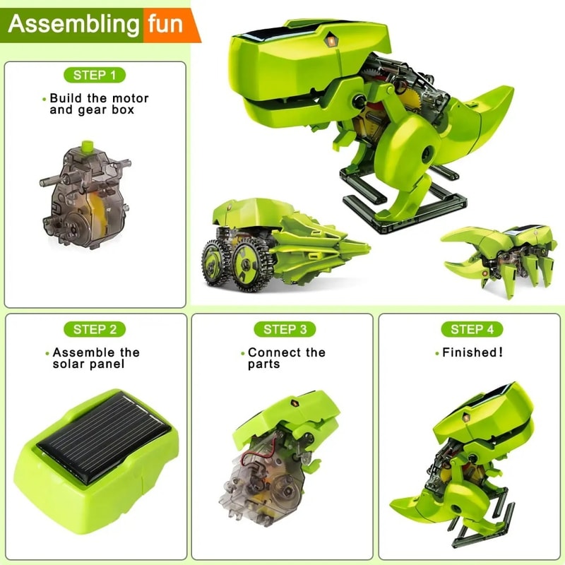 Solar Robot Dinosaur Kit for Kids Learning Toy