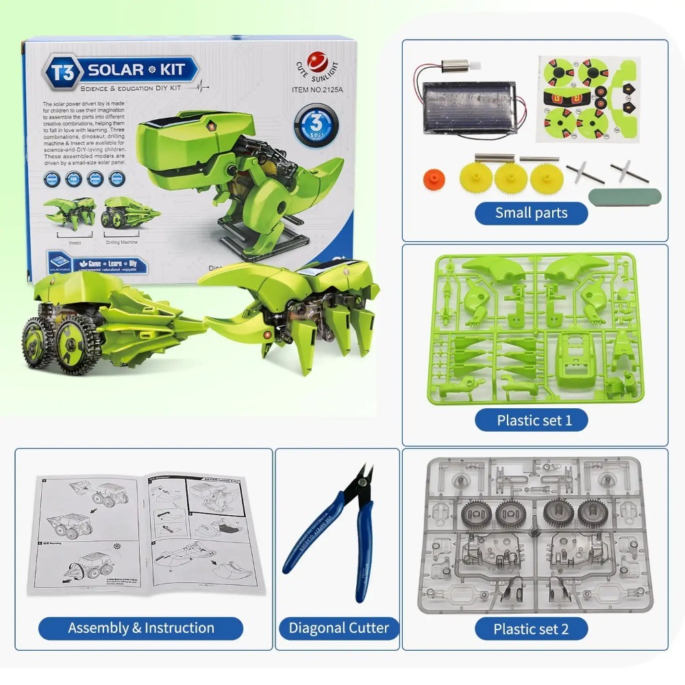 Solar Robot Dinosaur Kit for Kids Learning Toy