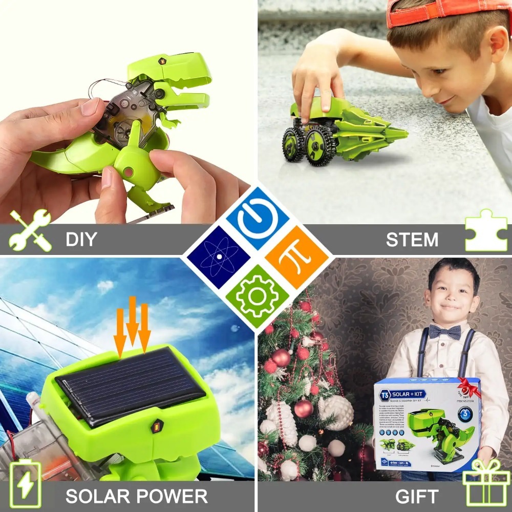 Solar Robot Dinosaur Kit for Kids Learning Toy