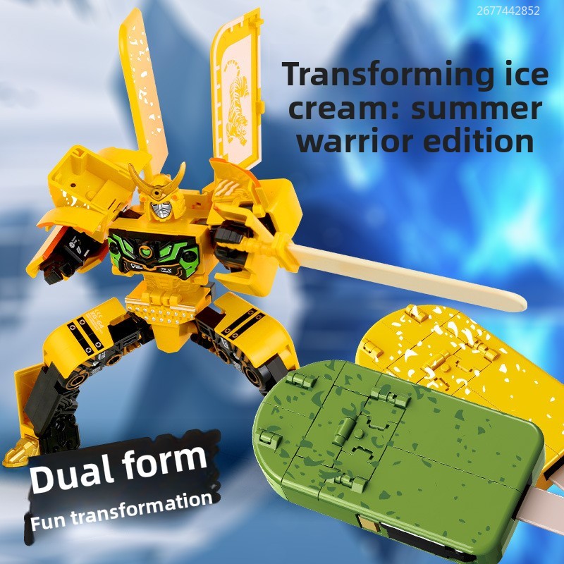 Magnetic Transforming Robot Toy Ice Cream Warrior Action Figure For Kids Educational Kids Robot Gif 2