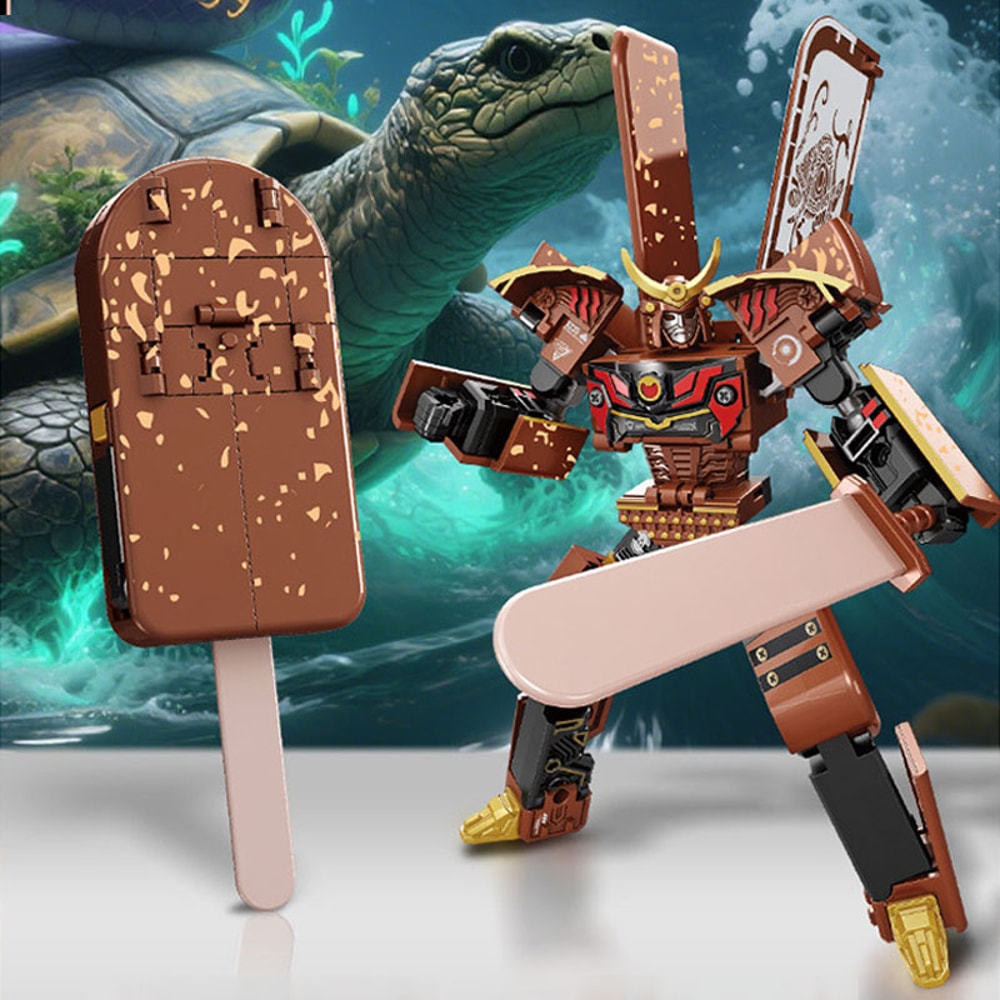 Magnetic Transforming Robot Toy Ice Cream Warrior Action Figure For Kids Educational Kids Robot Gif 6