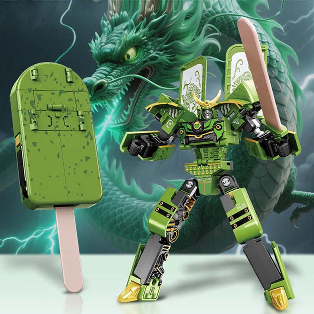 Magnetic Transforming Robot Toy Ice Cream Warrior Action Figure For Kids Educational Kids Robot Gif 7