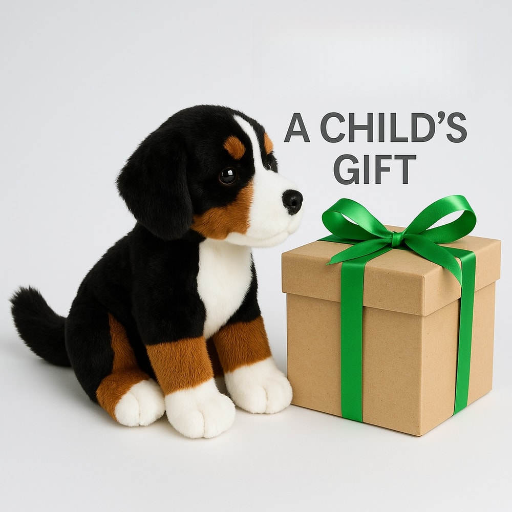 Ultra Realistic Bernese Mountain Dog Plush Soft, Child Safe Companion