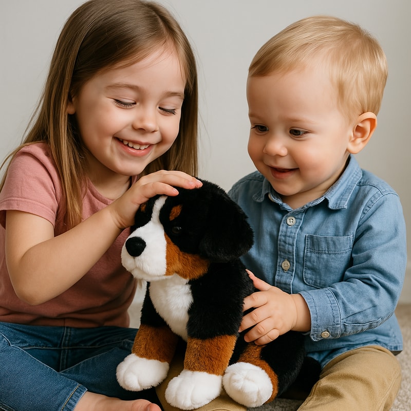 Ultra Realistic Bernese Mountain Dog Plush Soft, Child Safe Companion