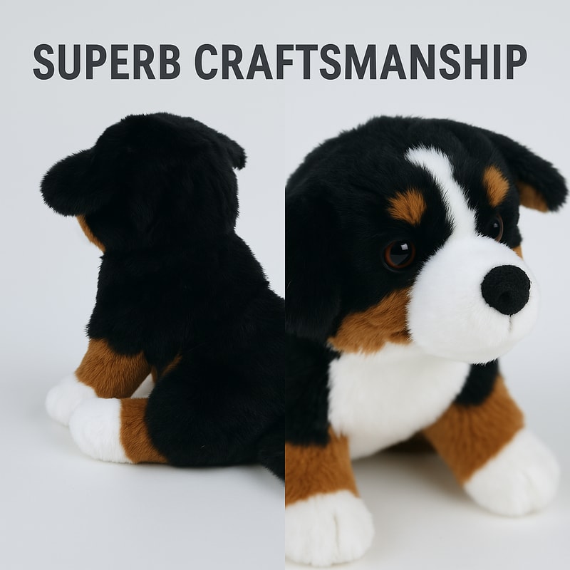 Ultra Realistic Bernese Mountain Dog Plush Soft, Child Safe Companion