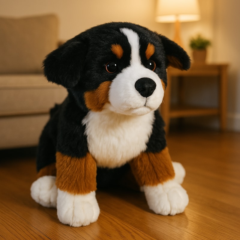 Ultra Realistic Bernese Mountain Dog Plush Soft, Child Safe Companion