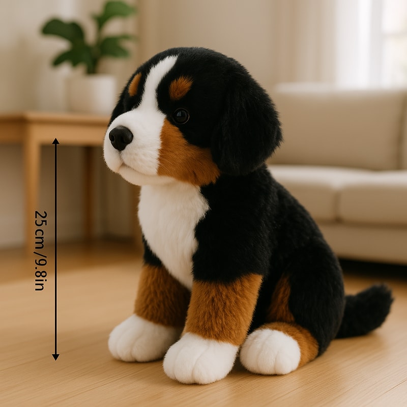 Ultra Realistic Bernese Mountain Dog Plush Soft, Child Safe Companion
