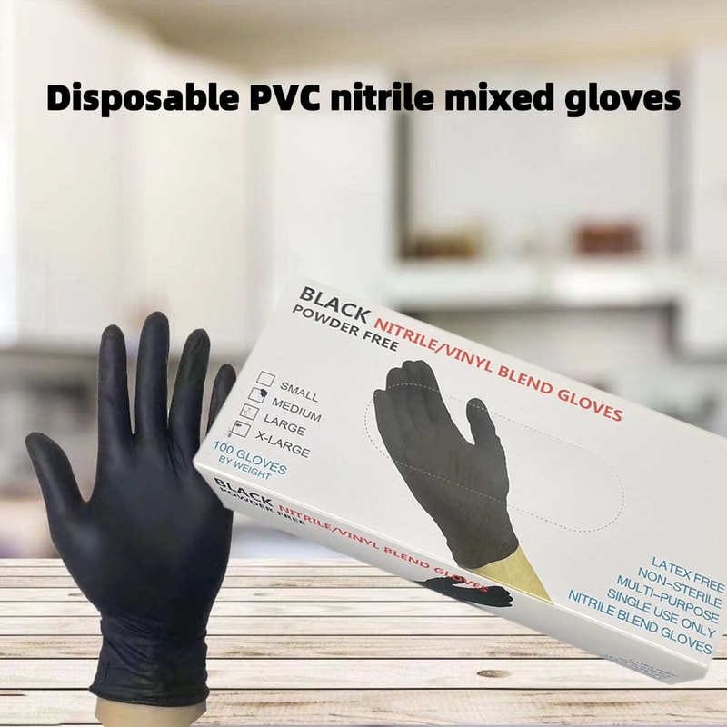 Black Disposable Gloves Latex Free For Food Prep Medical And Cleaning 0