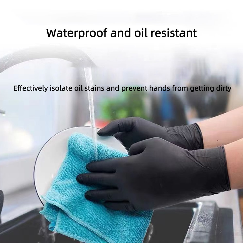 Black Disposable Gloves Latex Free For Food Prep Medical And Cleaning 2