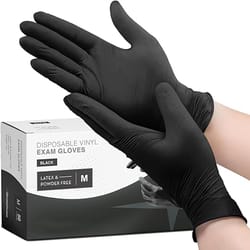 thick black nitrile gloves for cleaning cooking hair dyeing and tattoo use