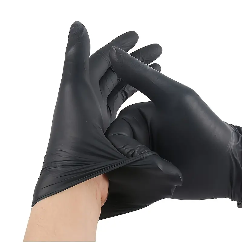 Thick Black Nitrile Gloves for Cleaning Cooking Hair Dyeing and Tattoo Use