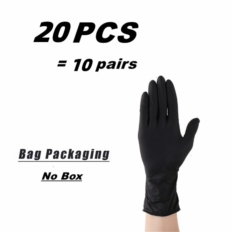 Thick Black Nitrile Gloves for Cleaning Cooking Hair Dyeing and Tattoo Use