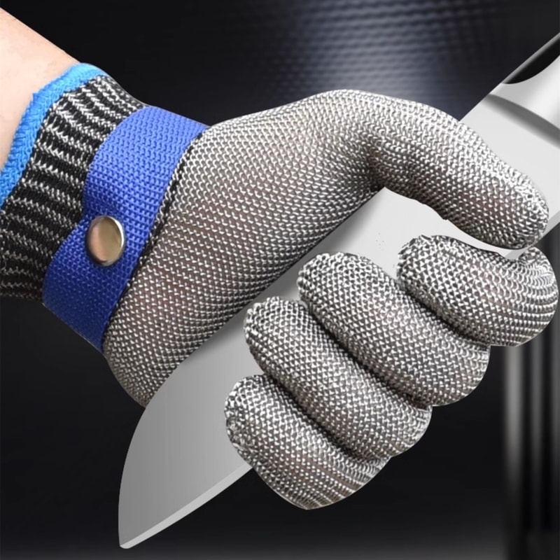 Stainless Steel Cut Resistant Gloves for Butcher, Kitchen & Garden Safety