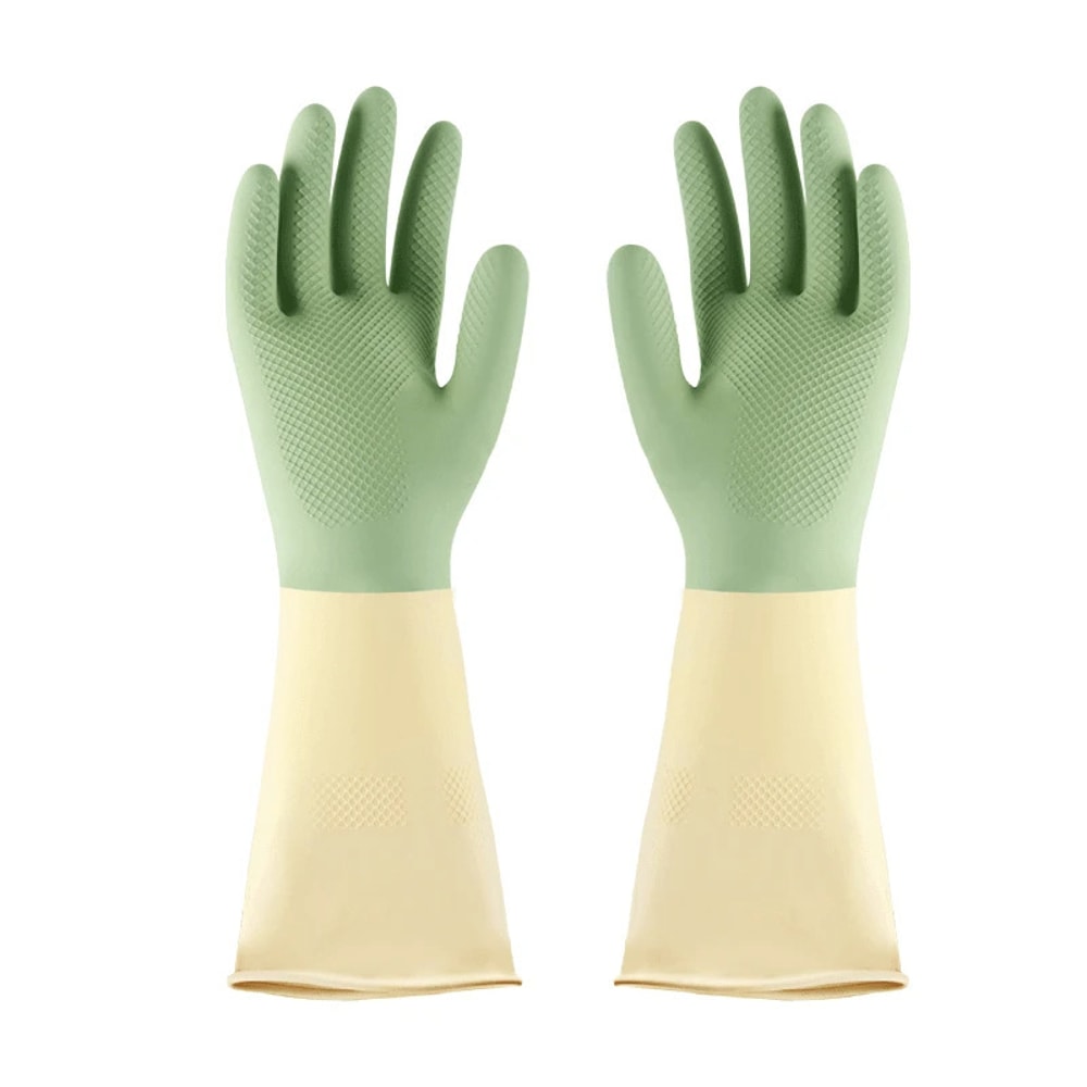 Thick Waterproof Latex Kitchen Gloves for Dishwashing and Cleaning
