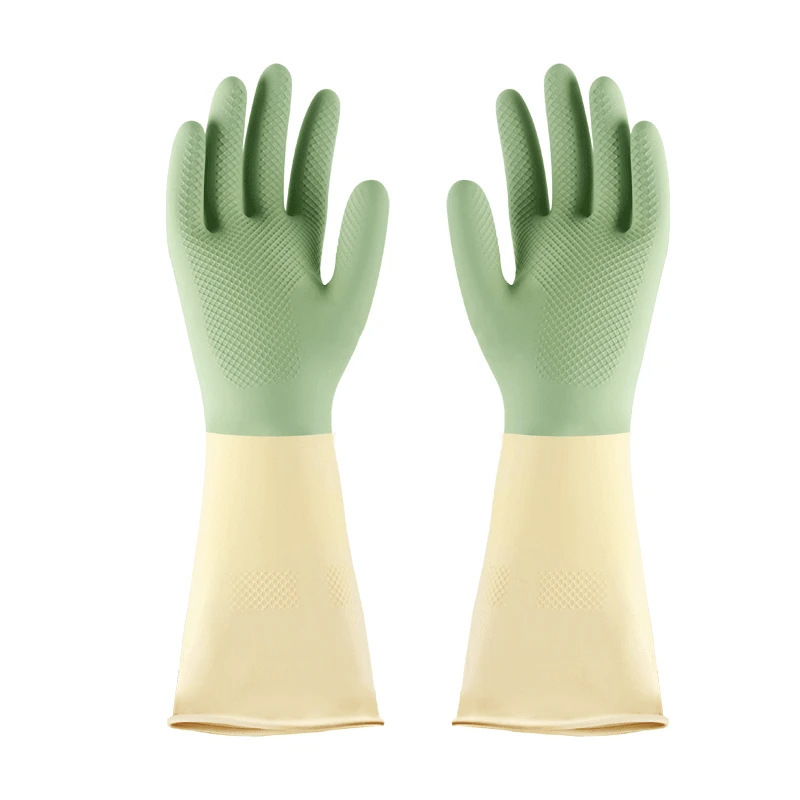 Thick Waterproof Latex Kitchen Gloves for Dishwashing and Cleaning