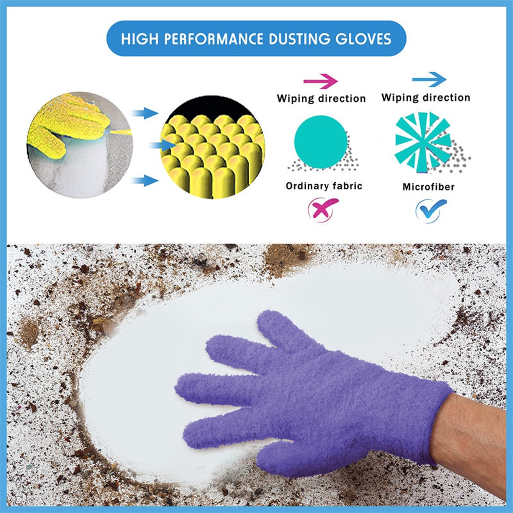 Microfiber Cleaning Gloves For Car Dusting And Home Cleaning 2