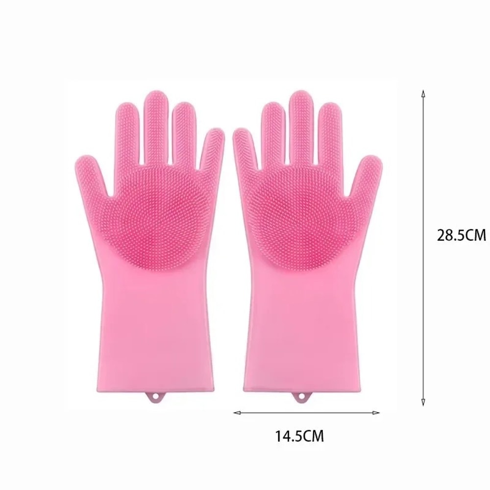Silicone Dishwashing Gloves For Reusable Kitchen Pet And Car Cleaning 1