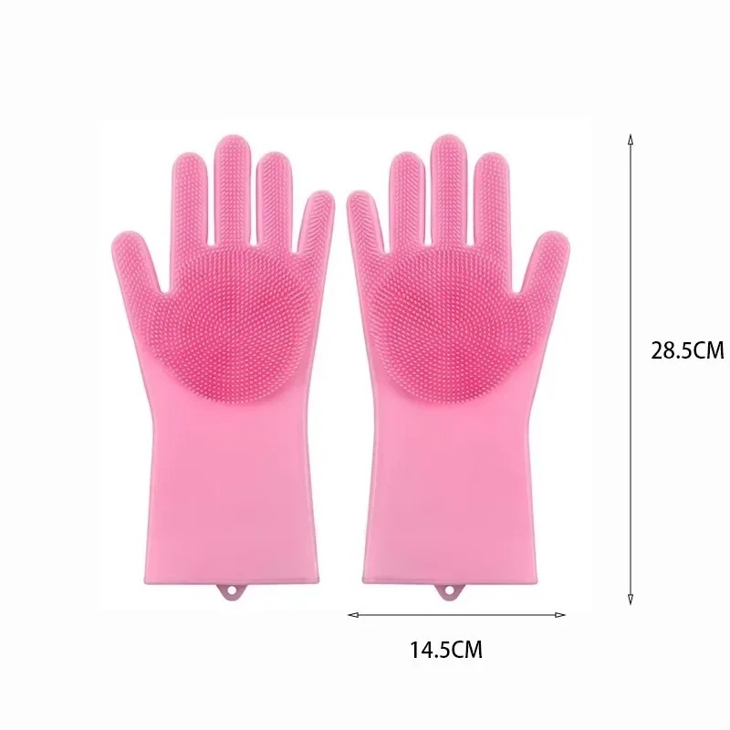 Silicone Dishwashing Gloves For Reusable Kitchen Pet And Car Cleaning 1