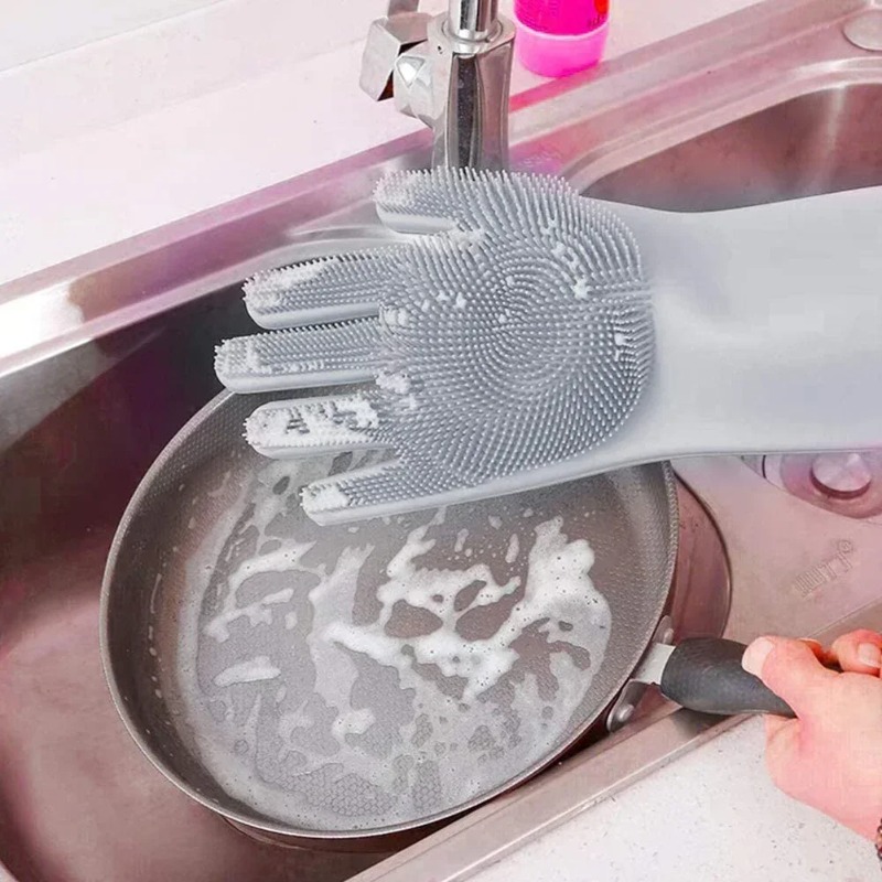 Silicone Dishwashing Gloves For Reusable Kitchen Pet And Car Cleaning 3