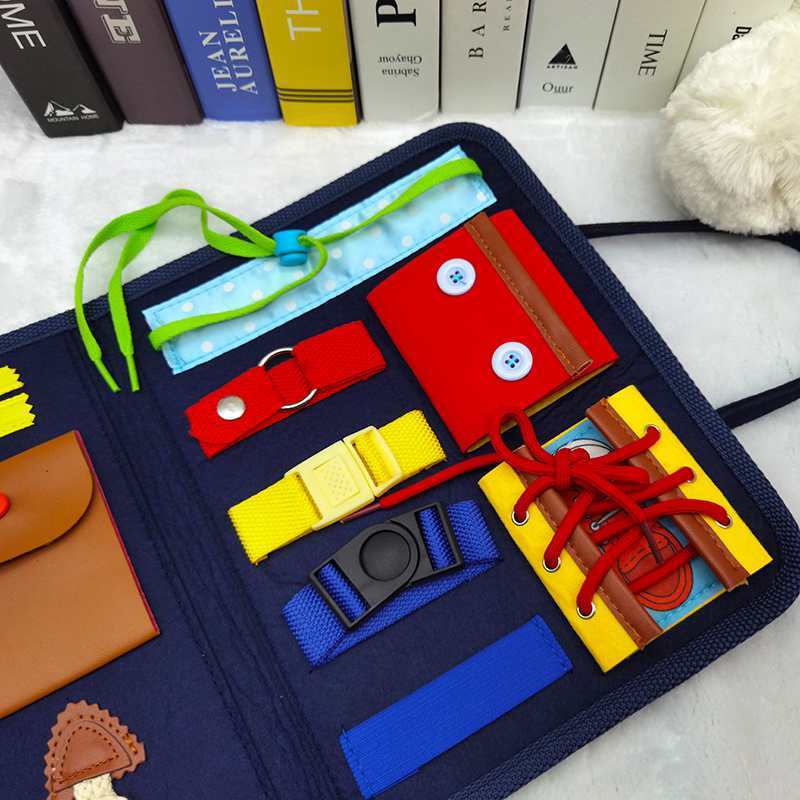 Montessori Busy Board Sensory Book for Toddler Travel Learning