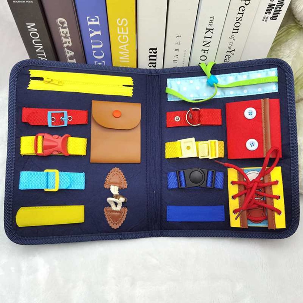 Montessori Busy Board Sensory Book for Toddler Travel Learning