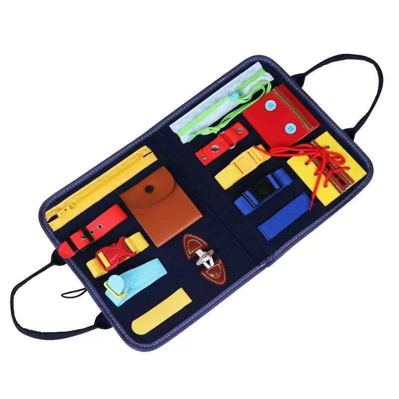 Montessori Busy Board Sensory Book for Toddler Travel Learning