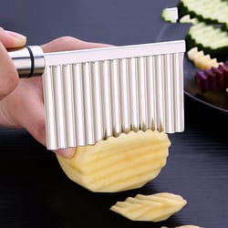 stainless steel crinkle cutter potato slicer for wavy fries and veggies