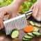 Stainless Steel Crinkle Cutter Potato Slicer for Wavy Fries and Veggies