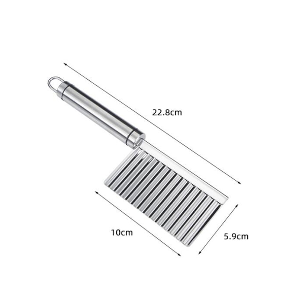Stainless Steel Crinkle Cutter Potato Slicer for Wavy Fries and Veggies