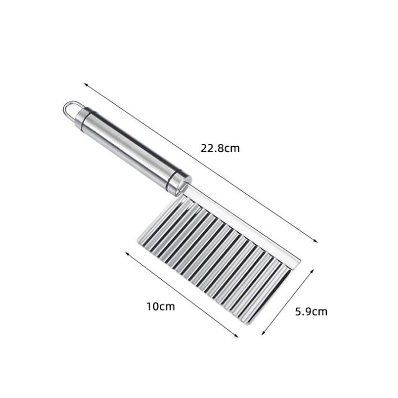 Stainless Steel Crinkle Cutter Potato Slicer for Wavy Fries and Veggies