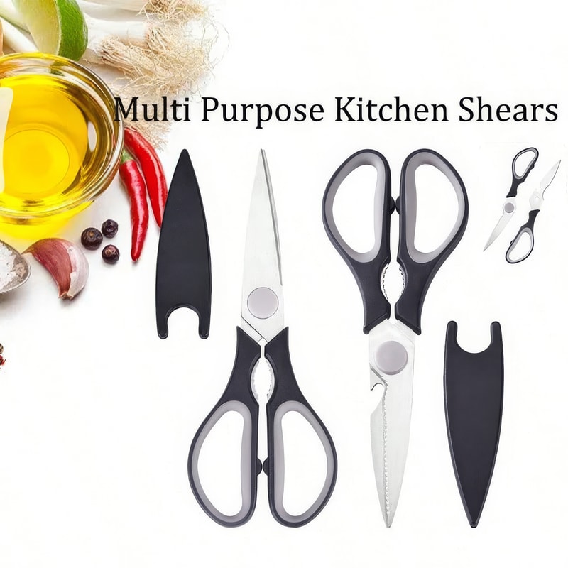 Multifunctional Kitchen Scissors with Ergonomic Handle for Cooking and Meal Prep