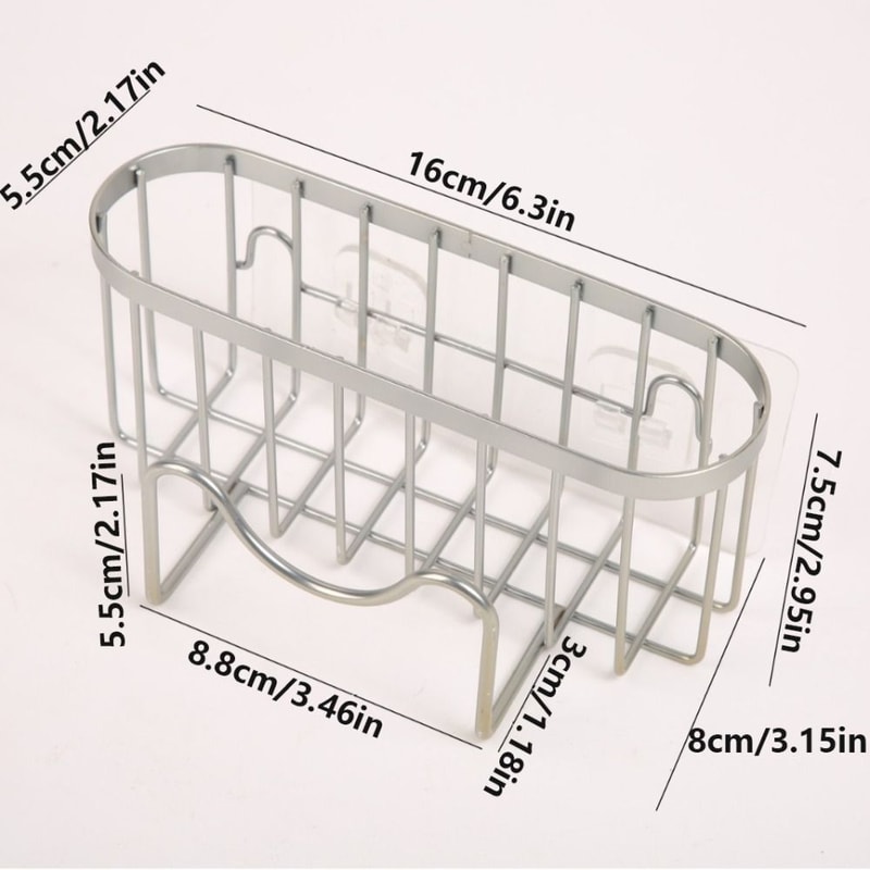 Stainless Steel Sponge Holder For Sink With Suction Cup Fast Drainage Rack 5