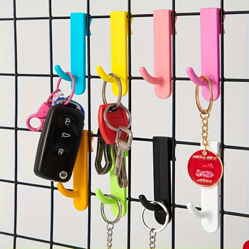 Wire Grid Hooks for Bathroom Storage Rack, Jewelry Display and Home Office Organizer
