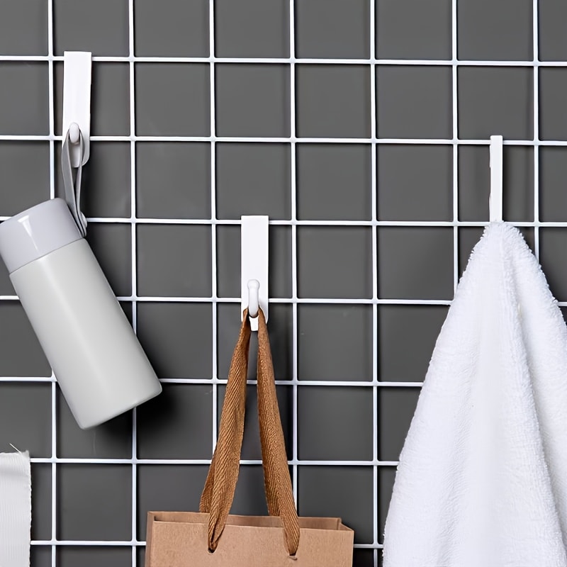 Wire Grid Hooks for Bathroom Storage Rack, Jewelry Display and Home Office Organizer
