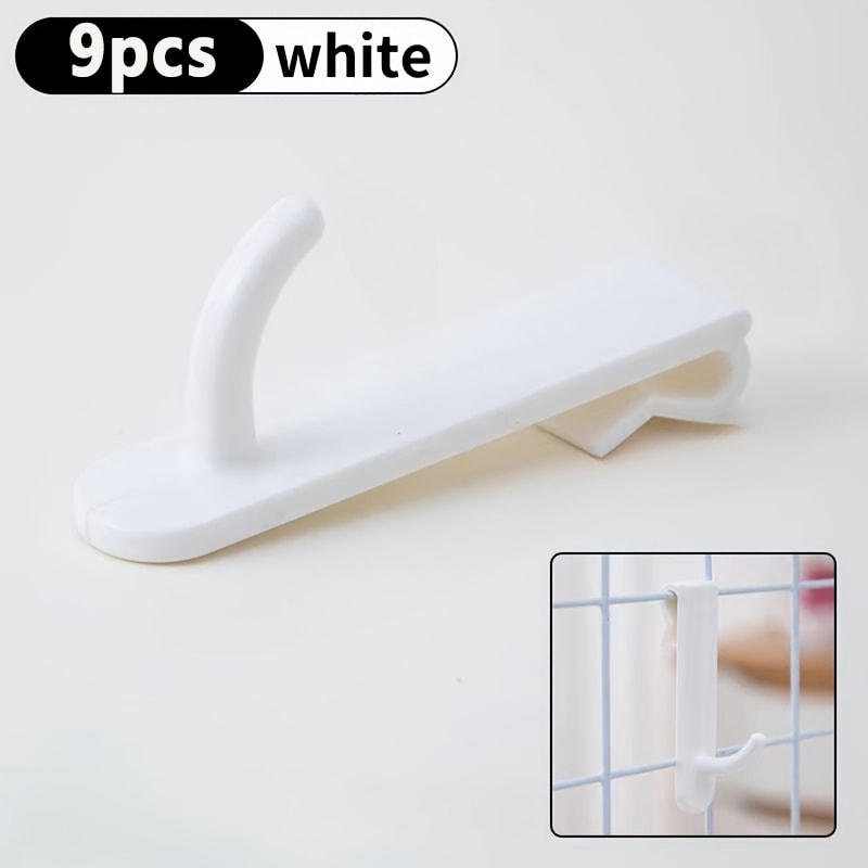 Wire Grid Hooks for Bathroom Storage Rack, Jewelry Display and Home Office Organizer