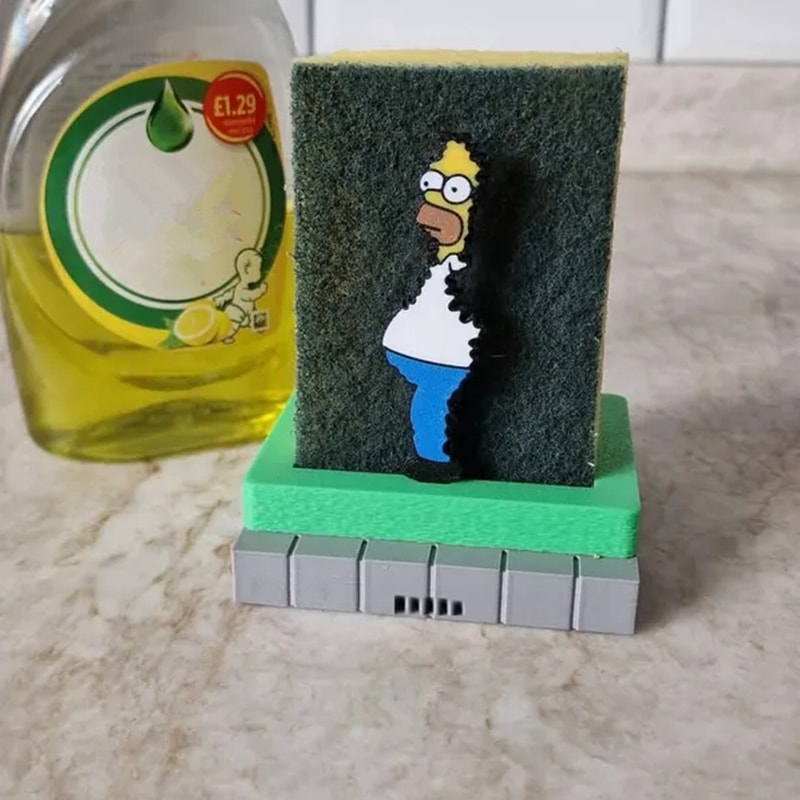 Homer Sponge Holder Funny Kitchen Sink Organizer