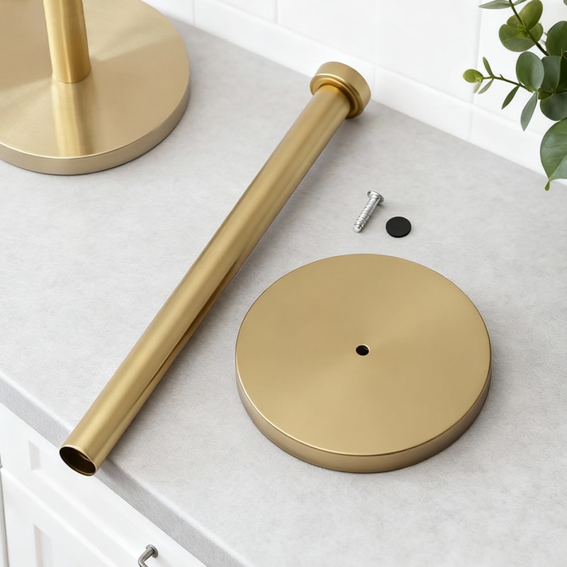 Gold Stainless Steel Paper Towel Holder for Elegant Kitchen Organization