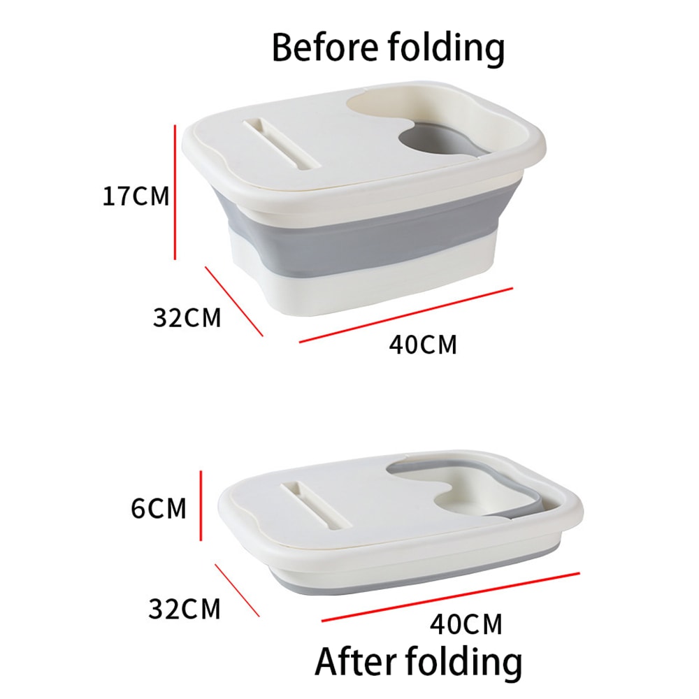Foldable Foot Bath Bucket With Massage Base For Home Spa Soaking 3