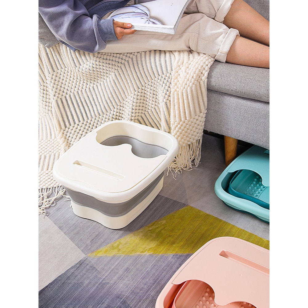 Foldable Foot Bath Bucket With Massage Base For Home Spa Soaking 4